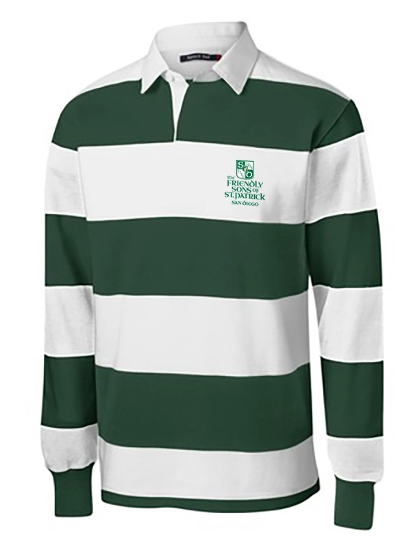 Branded Green and White Rugby Shirt